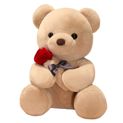 Lovely Hug Roses Teddy Bear Plush Pillow Stuffed